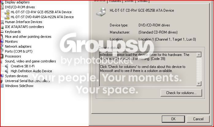 My DVD and CD ROM drivers sudenly GONE. According to Device Manager ...